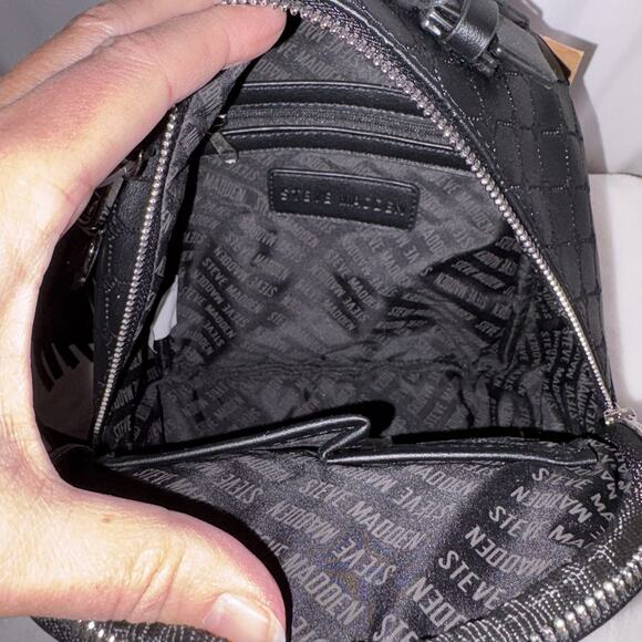 Steve Madden Black BBLOGO Backpack w/ Tassel Clasp NWT - Picture 8 of 12